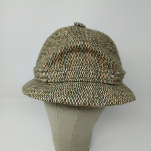 Vintage Kangol Safari Hat Green Tan Made in England Size M Logo - Picture 3 of 8